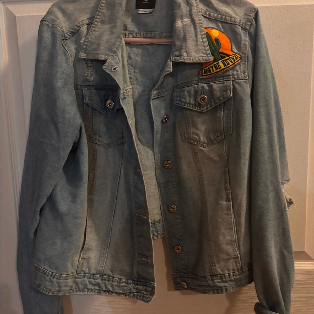 one 5 one Light Blue Jean Jacket with Patch
